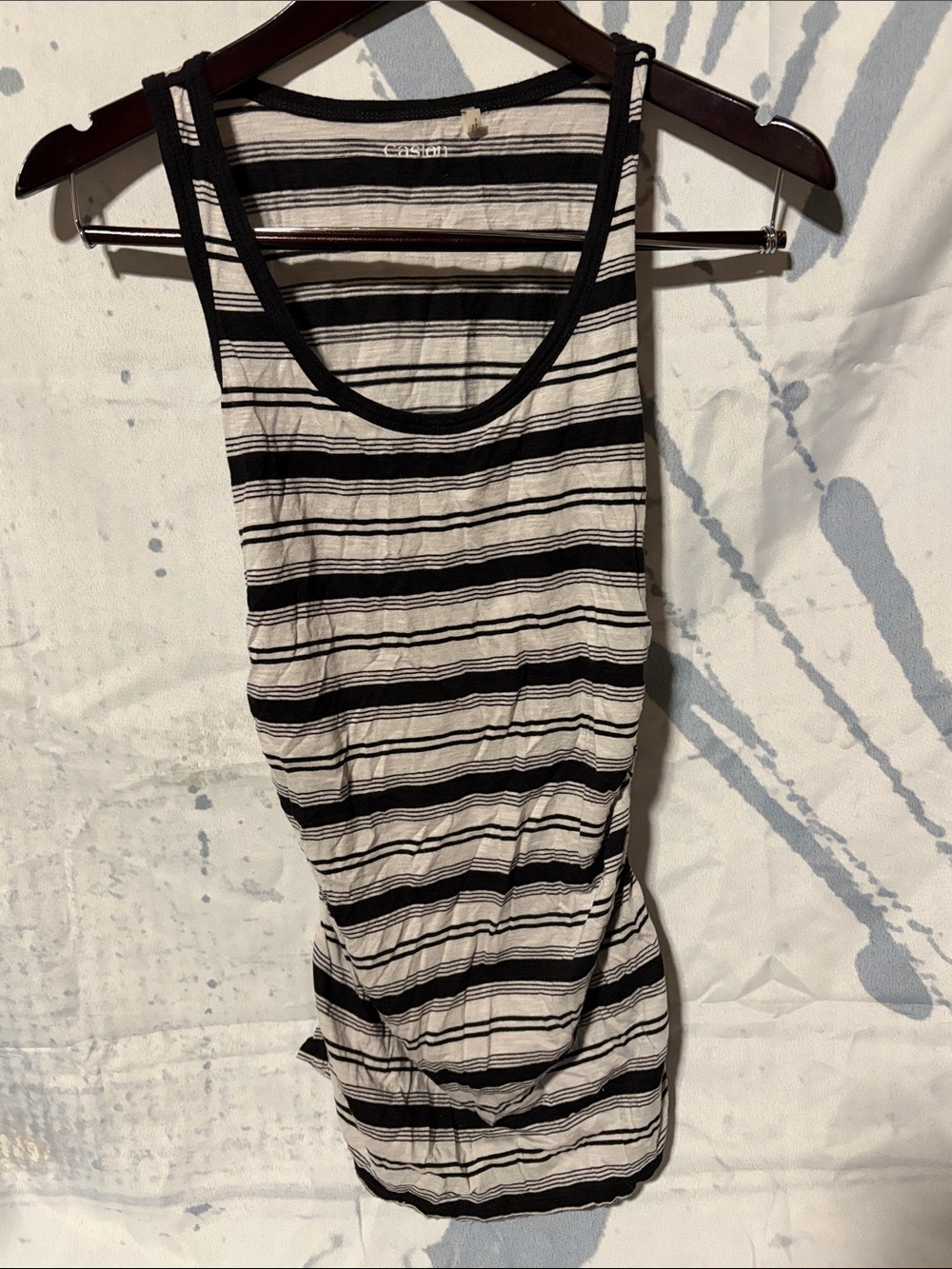 Caslon Black and White Striped Tank Top